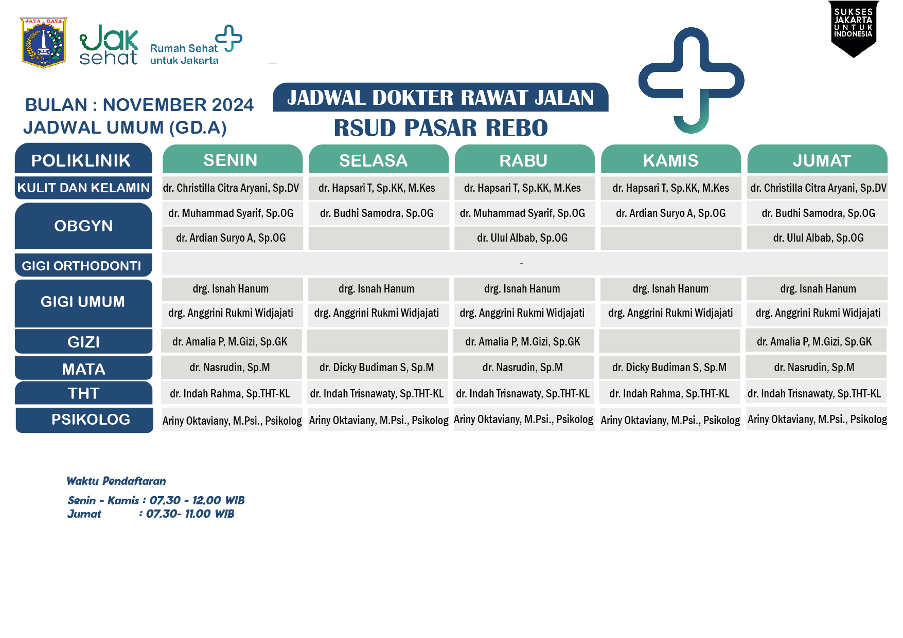 jadwal praktek Umum 2